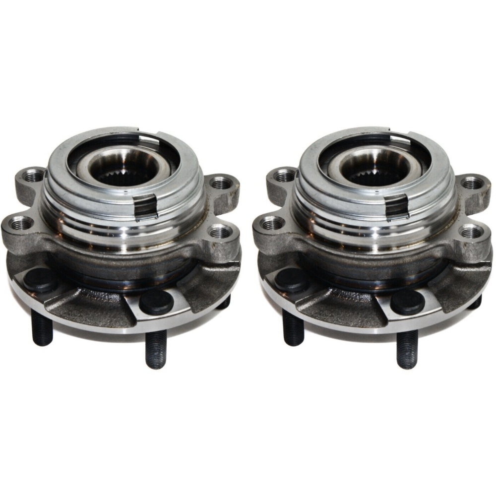 Front Wheel Hubs & Bearings Pair Set of 2 For Infiniti Nissan V6 w/ ABS
