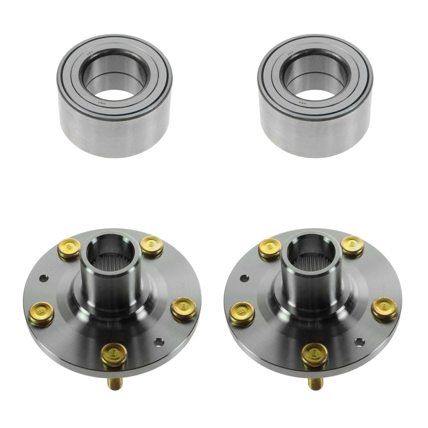 For Mazda 07-15 CX-9 4-pc Front Wheel Hub & Bearing Kit Set Left & Right Sides