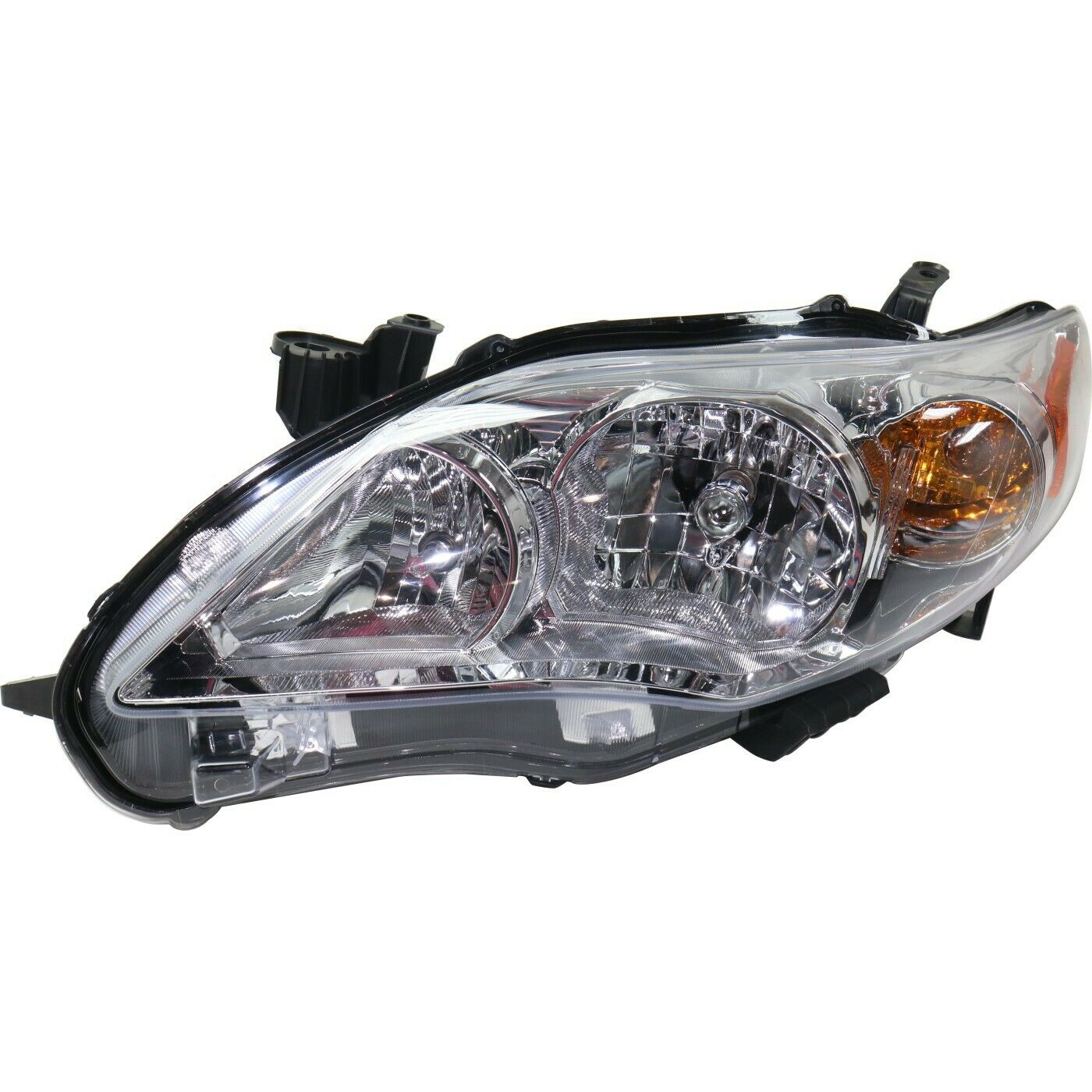 Headlight For 2011-2013 Toyota Corolla Sedan Left Chrome Housing With Bulb