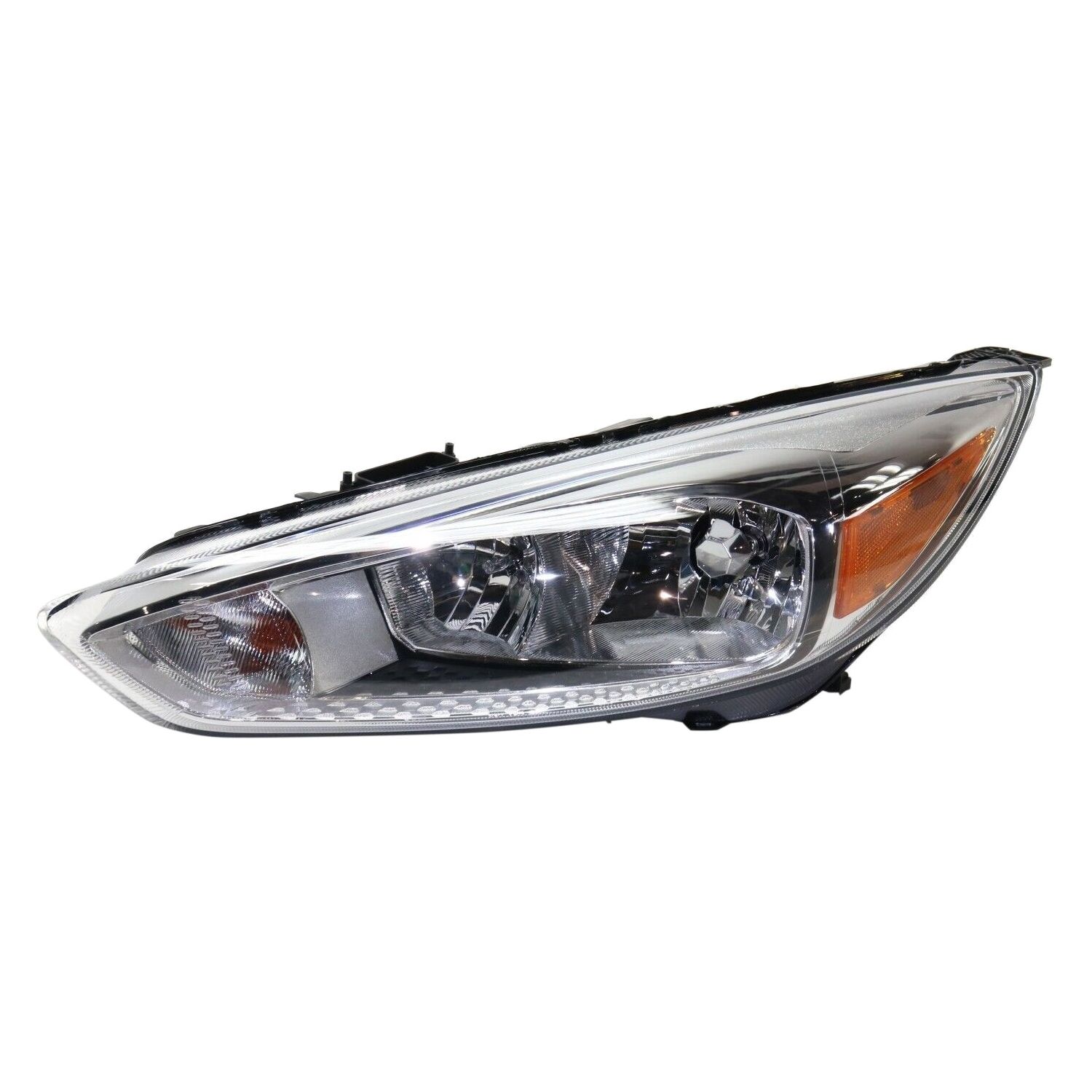 Headlight For 2015-2018 Focus Titanium Hatchback Left Chrome Housing with Bulb