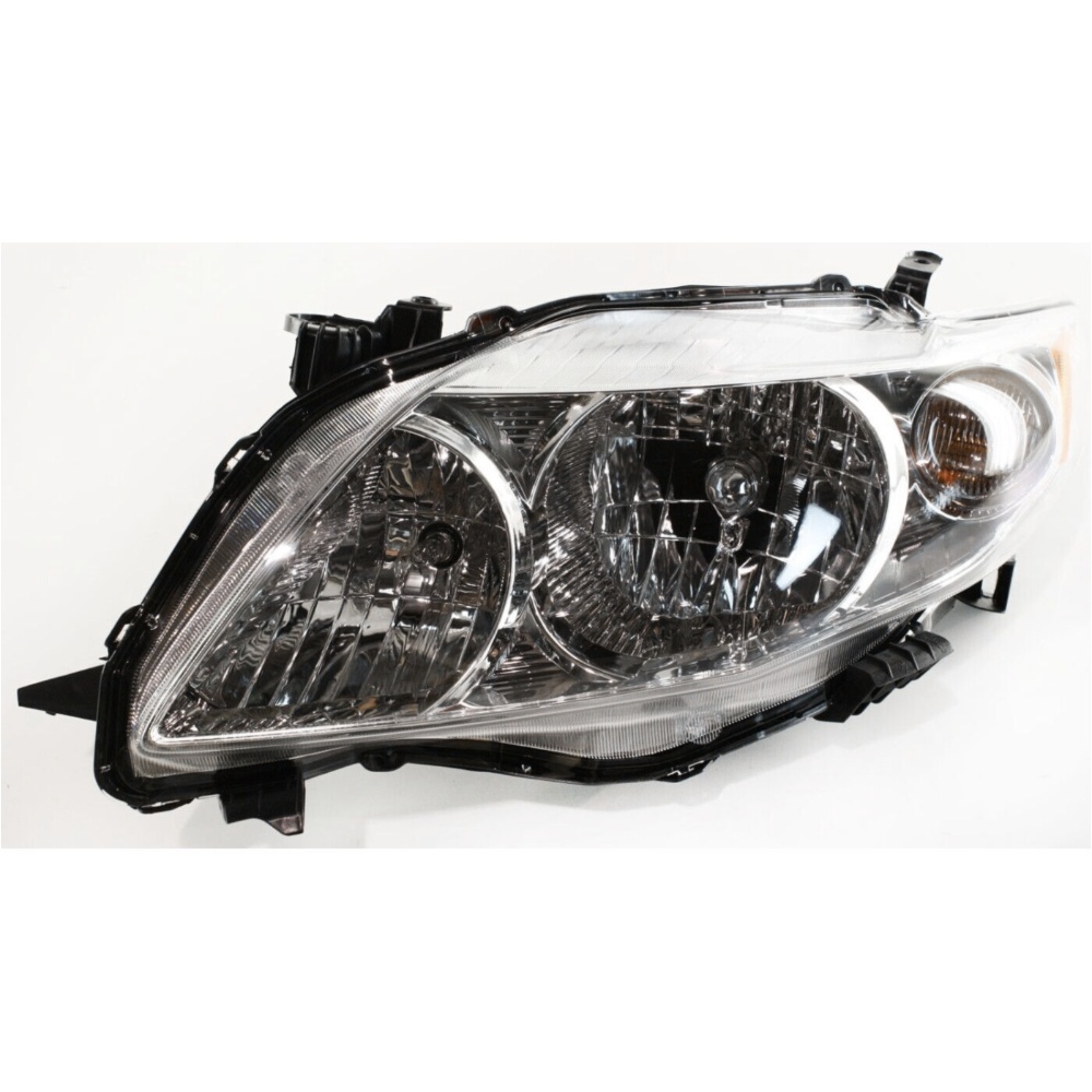 Headlight Left with Chrome Housing For 2009-2010 Corolla Sedan Base CE LE XLE