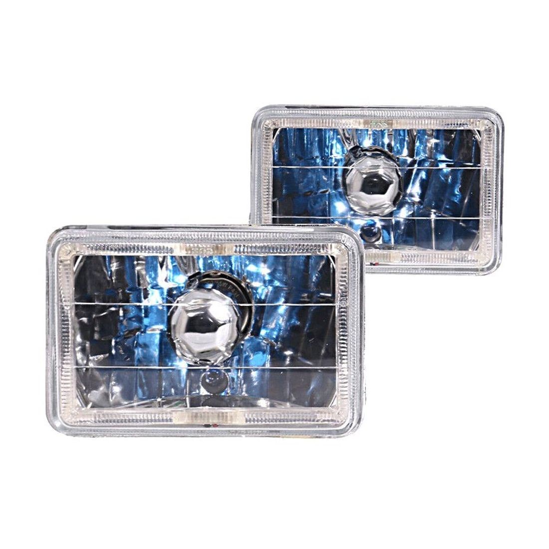 6x4 Inch White Halo H4 Bulb Sealed Beam Square Projector Headlight Headlamp 2PCS