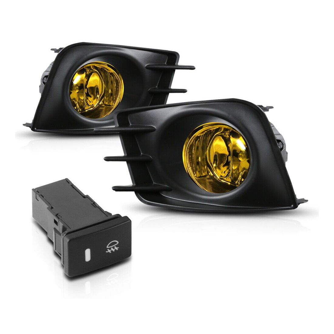 For 2011-2013 tC Base Yellow]Bumper Fog Light Lamp w/Switch+Wire Harness+Bezel
