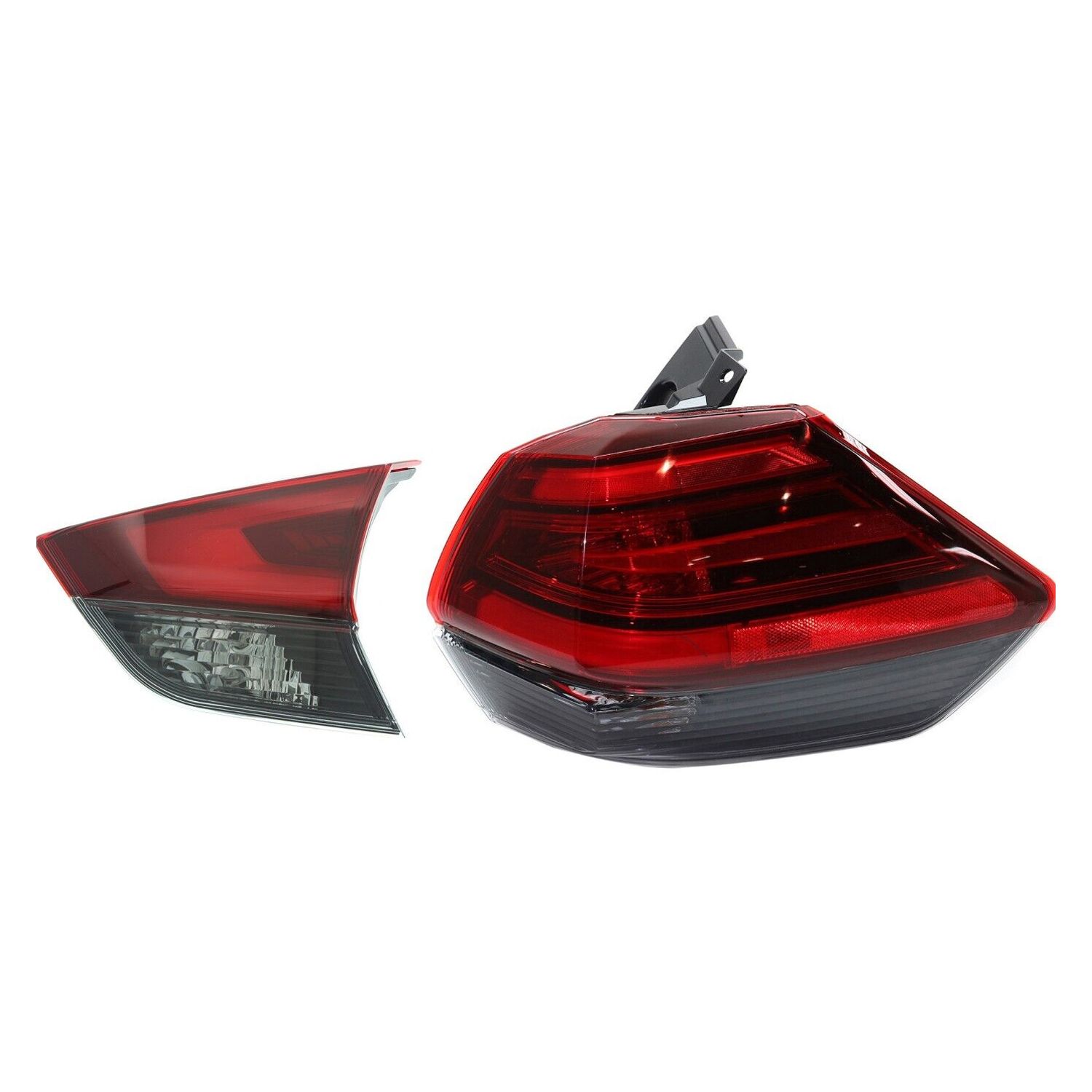 Tail Light Set For 2017-2018 Nissan Rogue Right Inner Outer Clear/Red Halogen