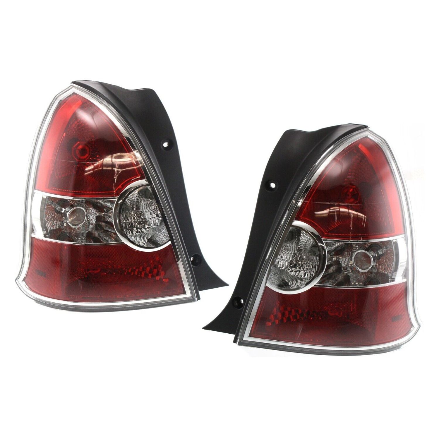 Halogen Tail Light Set For 2008-2011 Hyundai Accent Clear/Red Lens w/ Bulbs 2Pcs