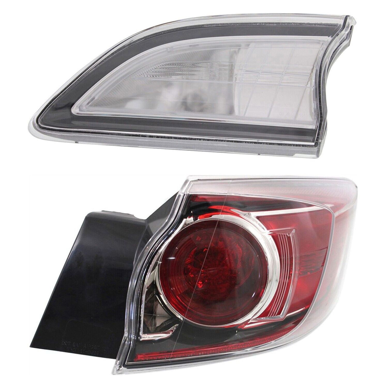 Tail Light Set For 2010-2013 Mazda 3 Right Inner Outer w/ bulb Halogen Hatchback