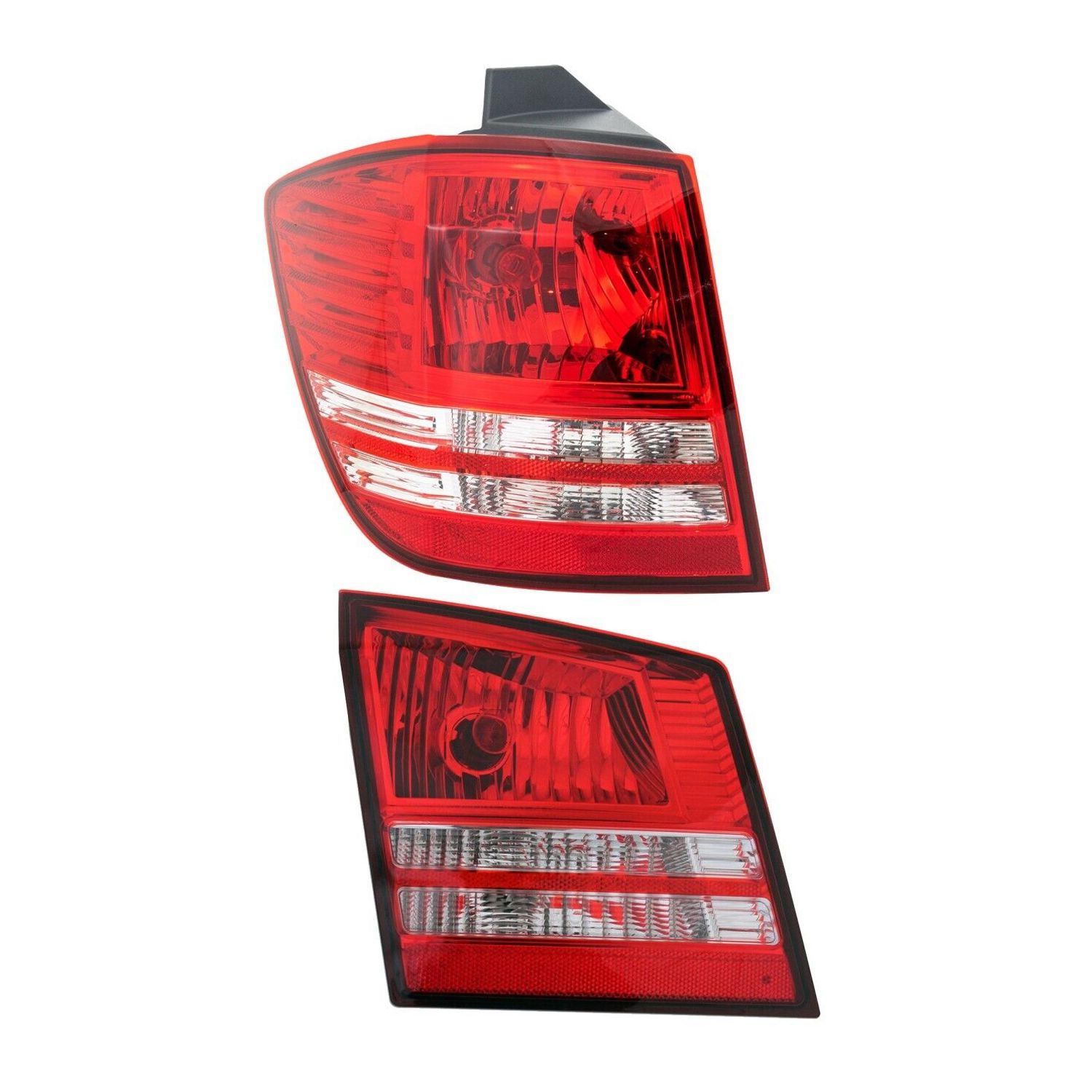 Tail Light Set For 2010-2020 Dodge Journey Left Inner Outer Clear/Red Halogen