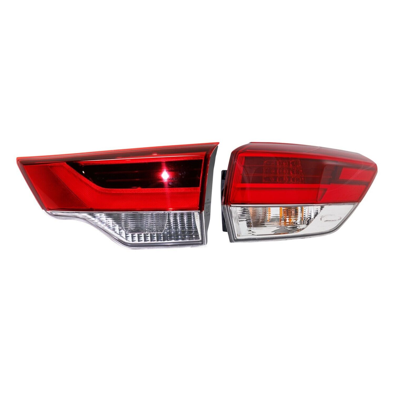 Tail Lights For 2017 Toyota Highlander Right Inner Outer Halogen with bulbs