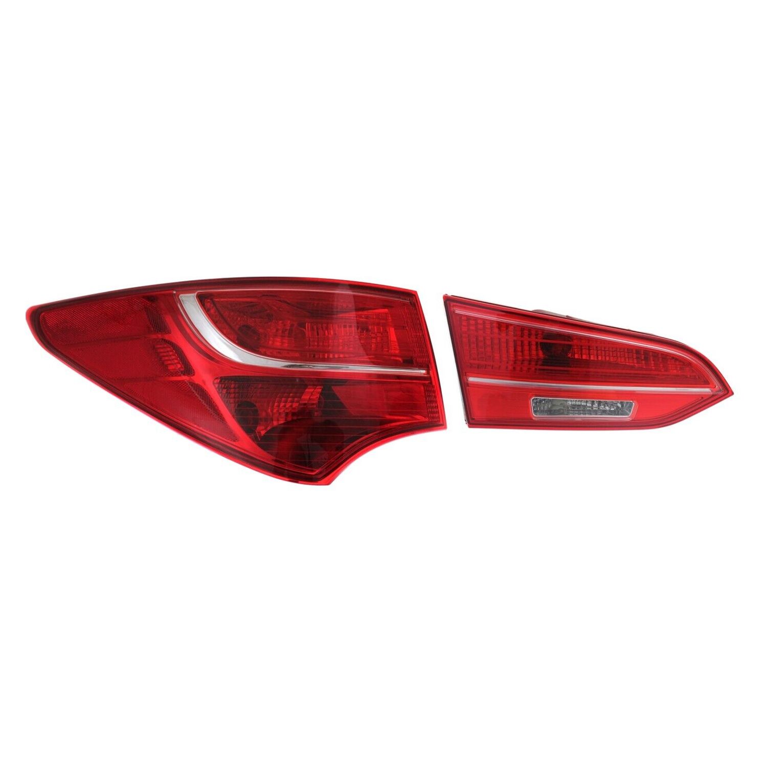Tail Lights For 2013-14 Hyundai Santa Fe Sport LH Inner Outer Halogen with bulbs