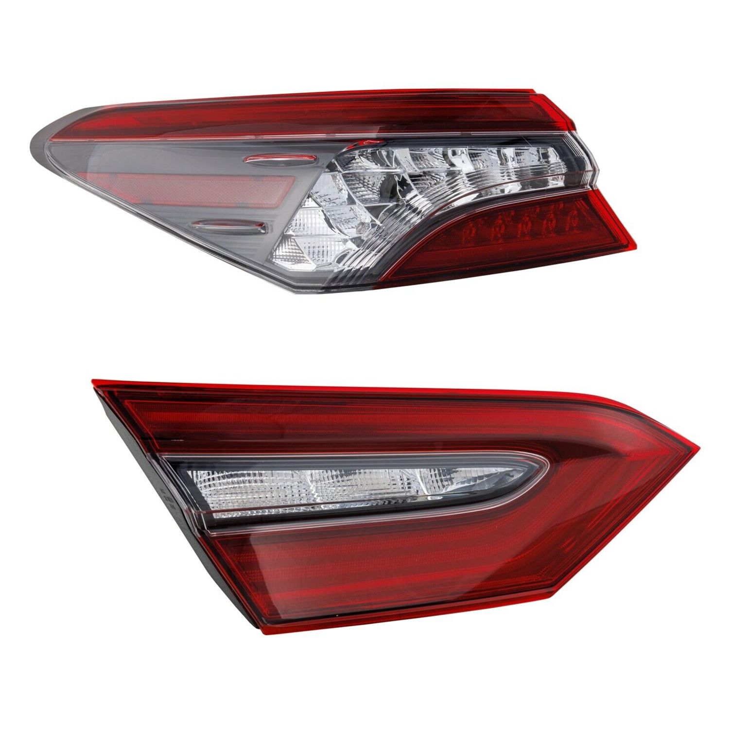 Tail Light Set For 2021-2022 Toyota Camry Left Inner and Outer Clear/Red Halogen