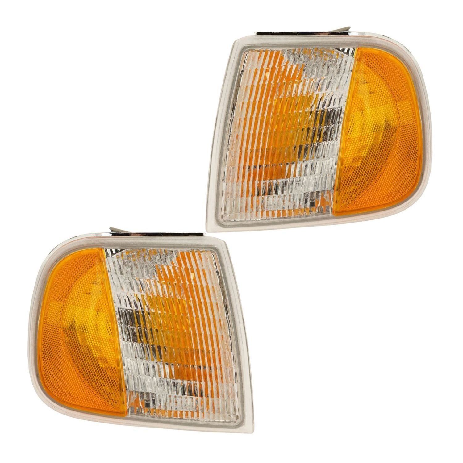 Corner Light Set Driver & Passenger Side Fits Ford FO2550118 FO2551118