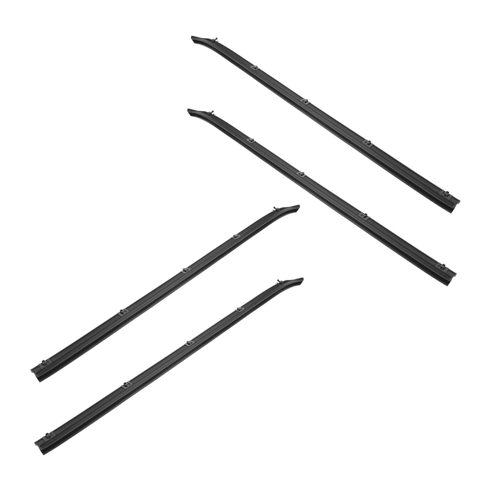 For 1980 Dodge D200 Window Sweeps Felts Weatherstrip Inner & Outer Kit Set of 4