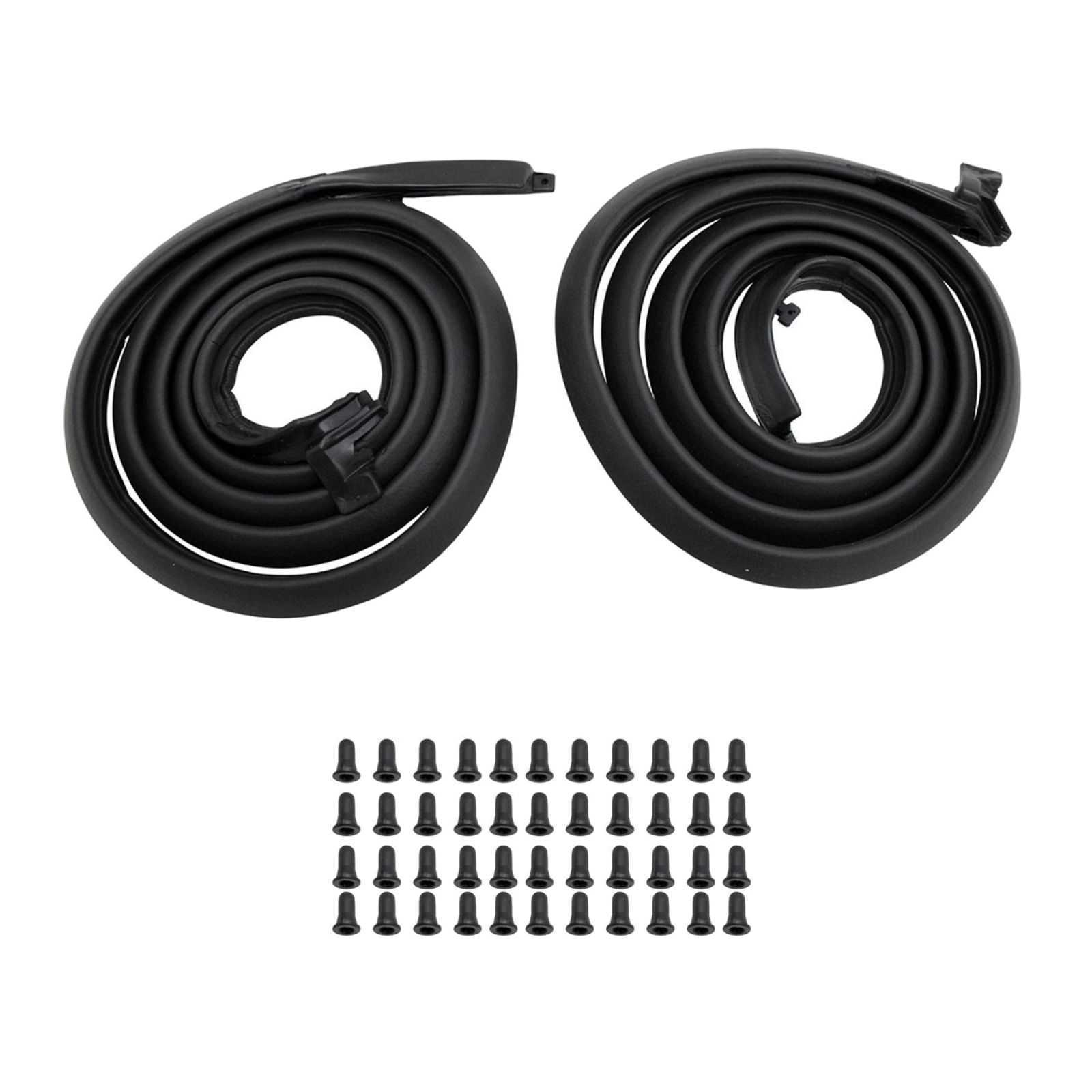 Door Rubber Weatherstrip Seal Pair Set of 2 For 62-67 Chevy II 2-dr Ht and Conv