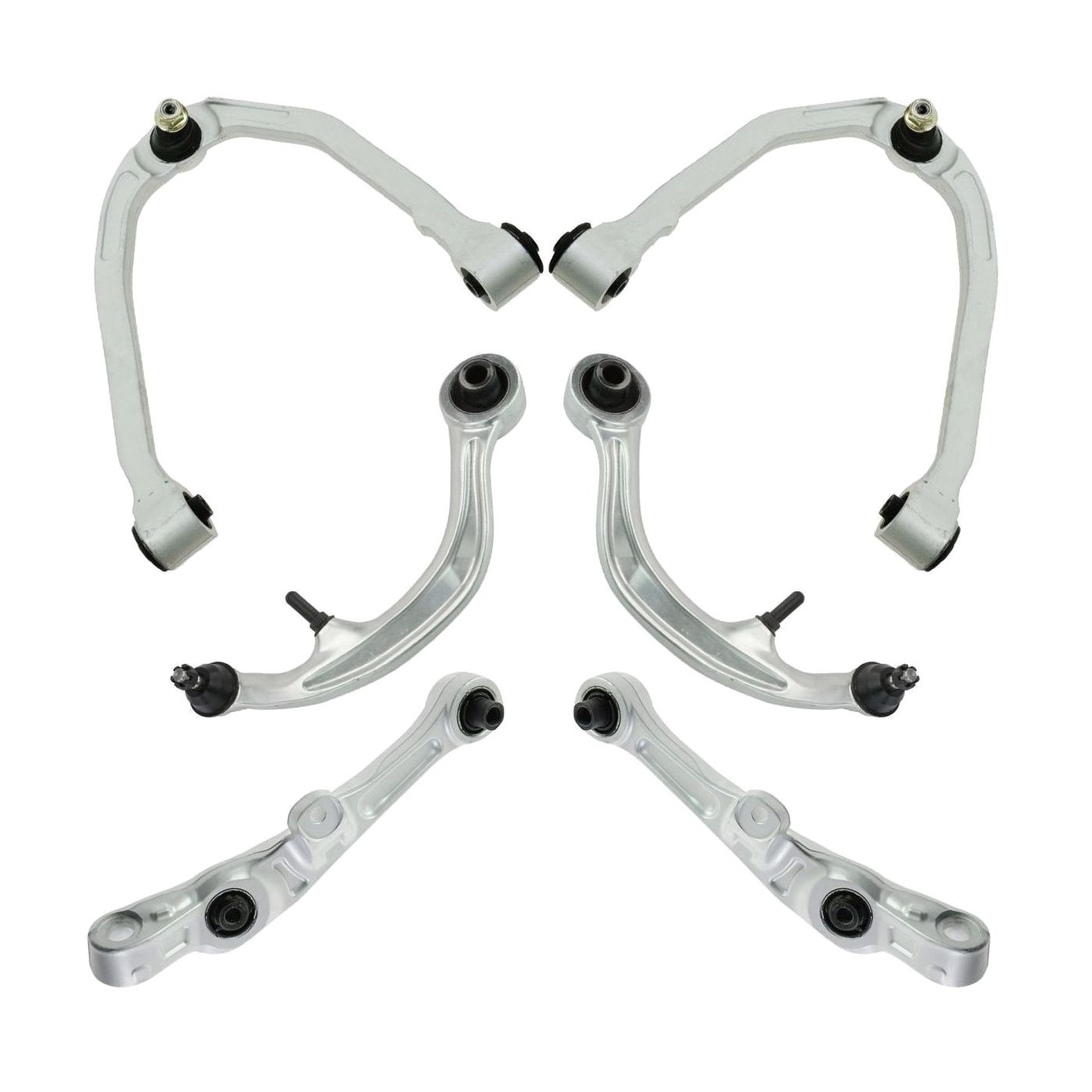 Front 6 Piece Control Arm W/ Ball Joint Kit Upper Lower Forward & Rearward