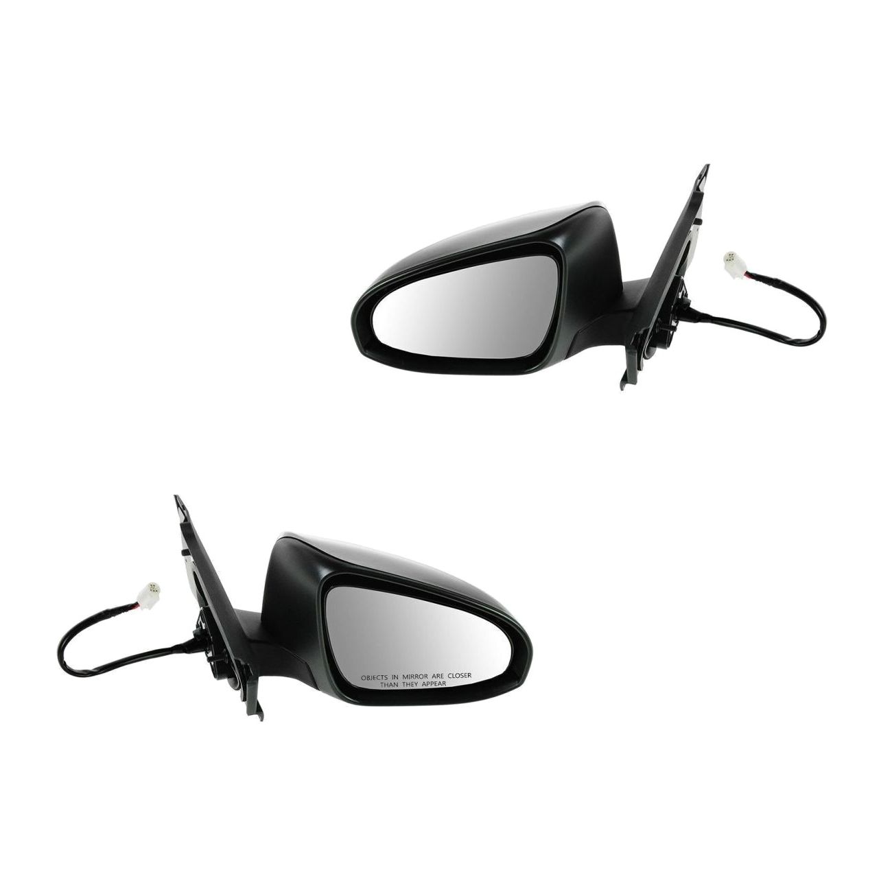 For 2012-2014 Yaris Mirrors Power Heated Textured Black Left & Right Pair Set