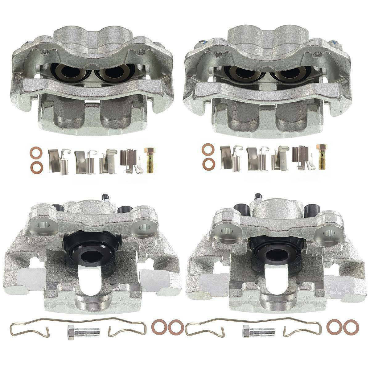 4x Brake Calipers with Bracket For 1999-2004 Jeep Grand Cherokee WJ Front & Rear