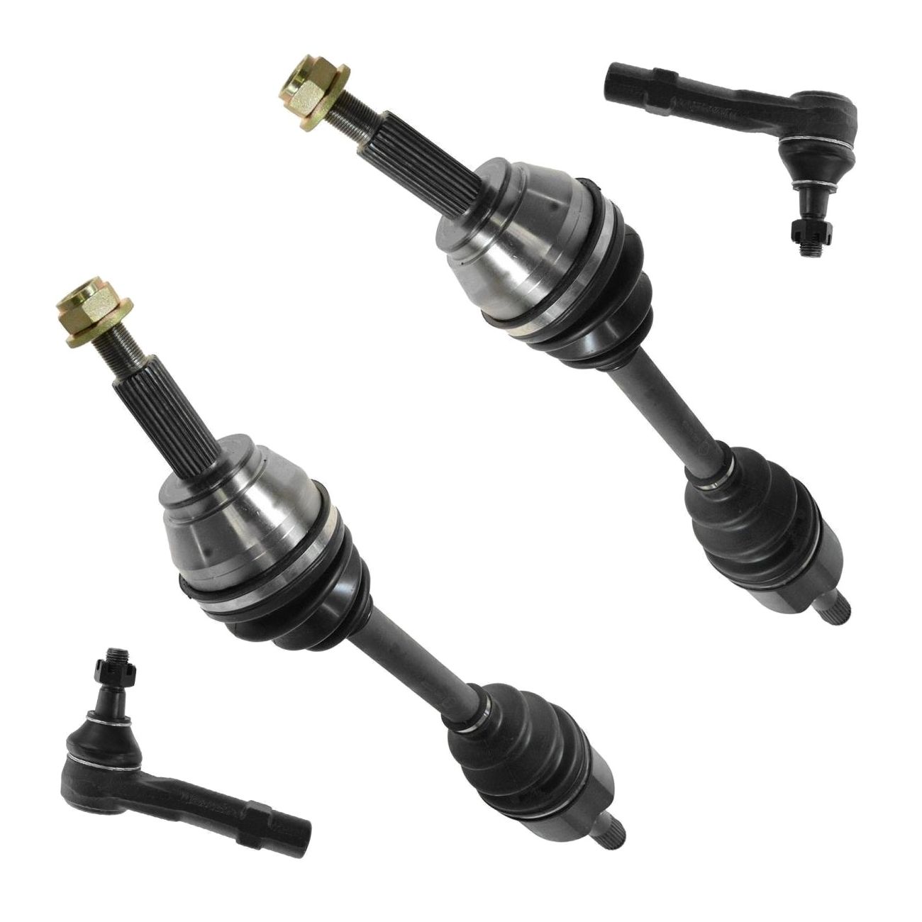Front Outer Tie Rods & CV Axle Shafts 4pc Suspension Kit Set for Ford Suv