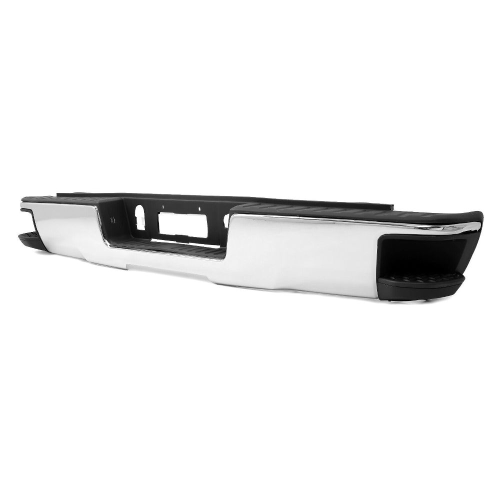 Chrome Rear Bumper w/ Conner Steps For Chevrolet Silverado 1500 GMC Sierra 1500