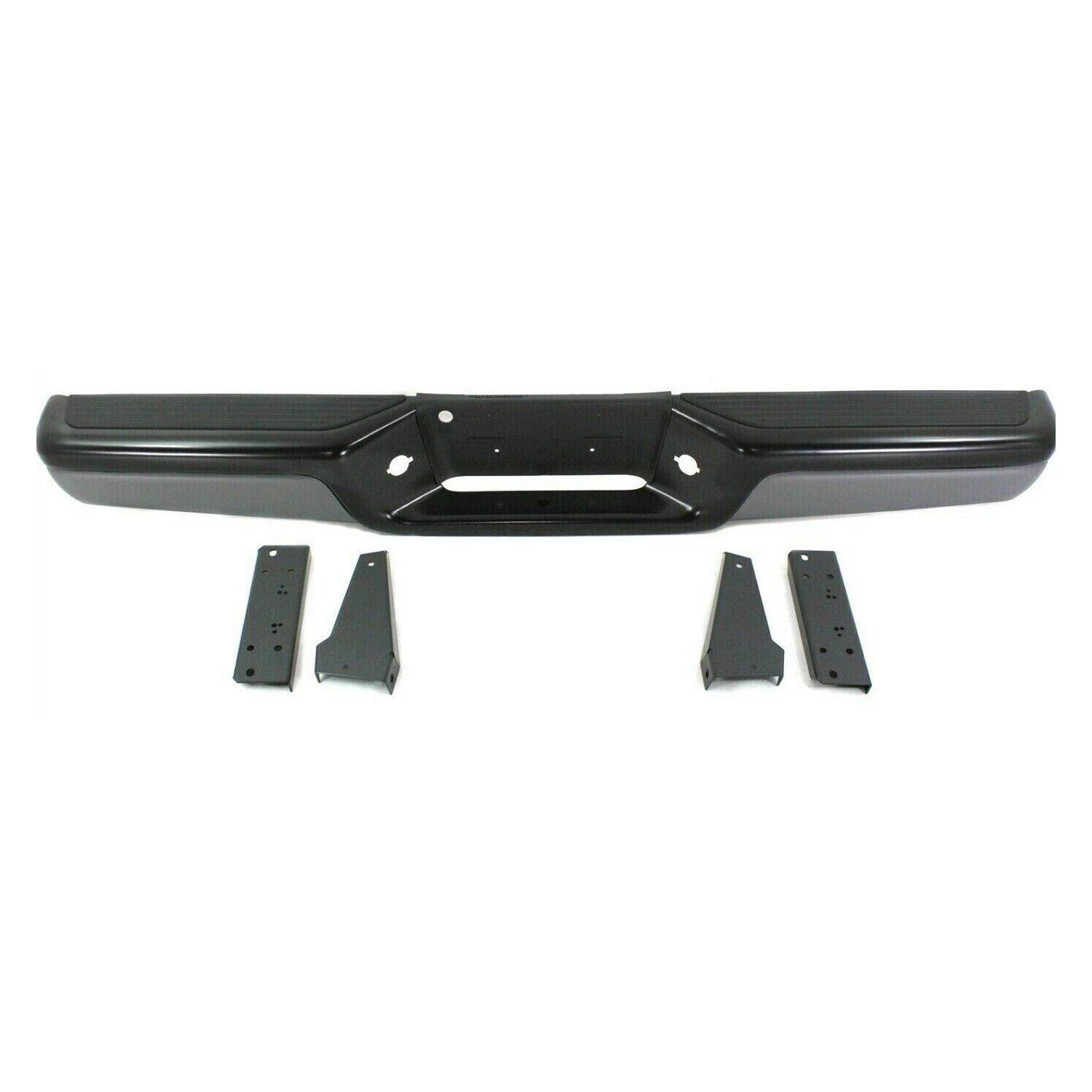 For 1997-2004 Dakota Base Rear Step Bumper Assembly Powdercoated Black Steel
