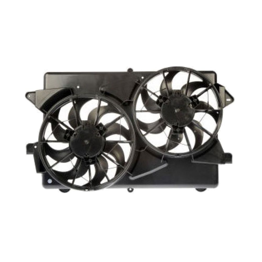 Dual Radiator Cooling Fan Motors Blades Shroud Assembly For 04-07 Vue Base 3.5L