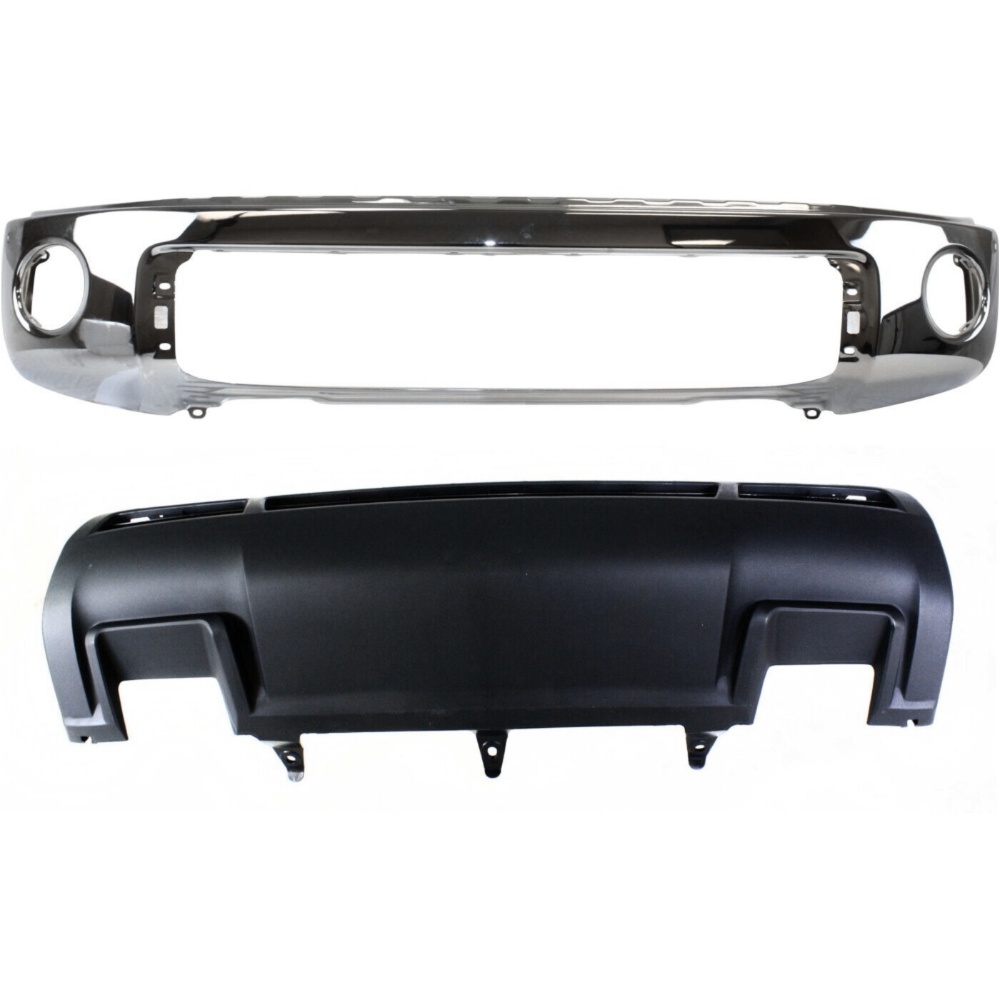 Pair Set of 2 Bumper Face Bars Front Chrome For Toyota 2010-2013 Tundra