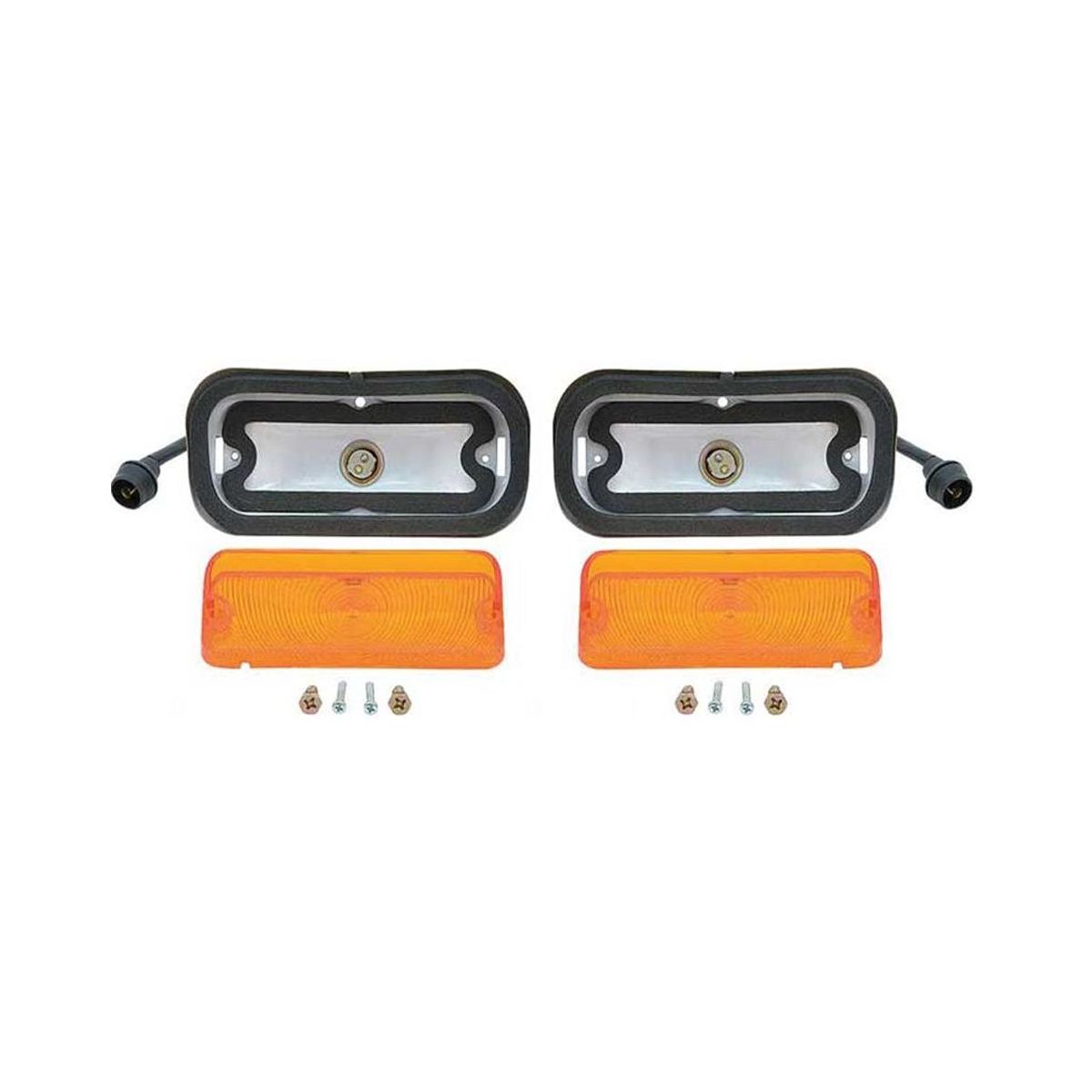 For 1964 Chevrolet Impala Base Convertible Amber Lens Park Lamp Assembly Set