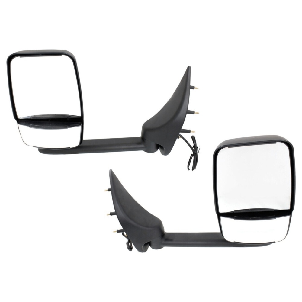 Power Towing Mirror For 2002-2014 Ford E-350 Super Duty Manual Fold Long Arm 2Pc