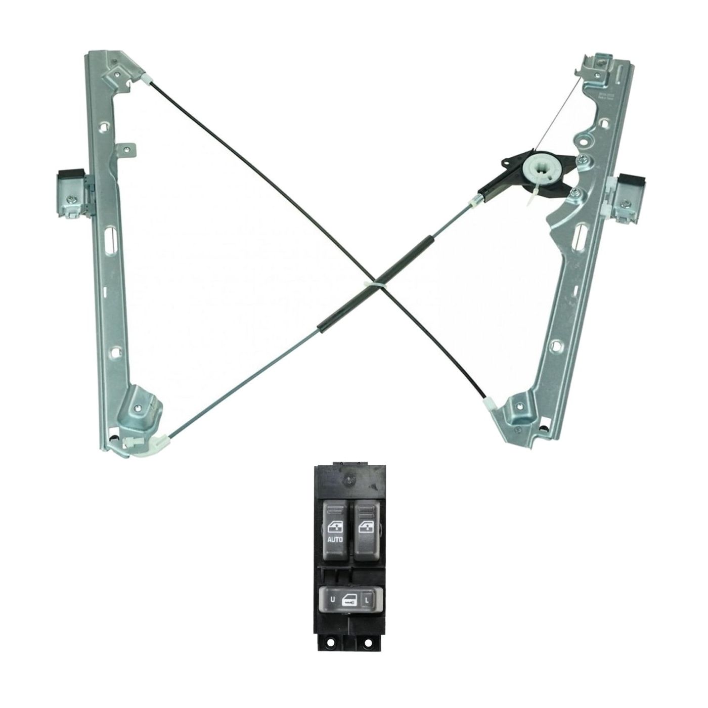 Front Power Window Regulator & Switch Kit Left For 01-02 GMC Sierra 2500 HD