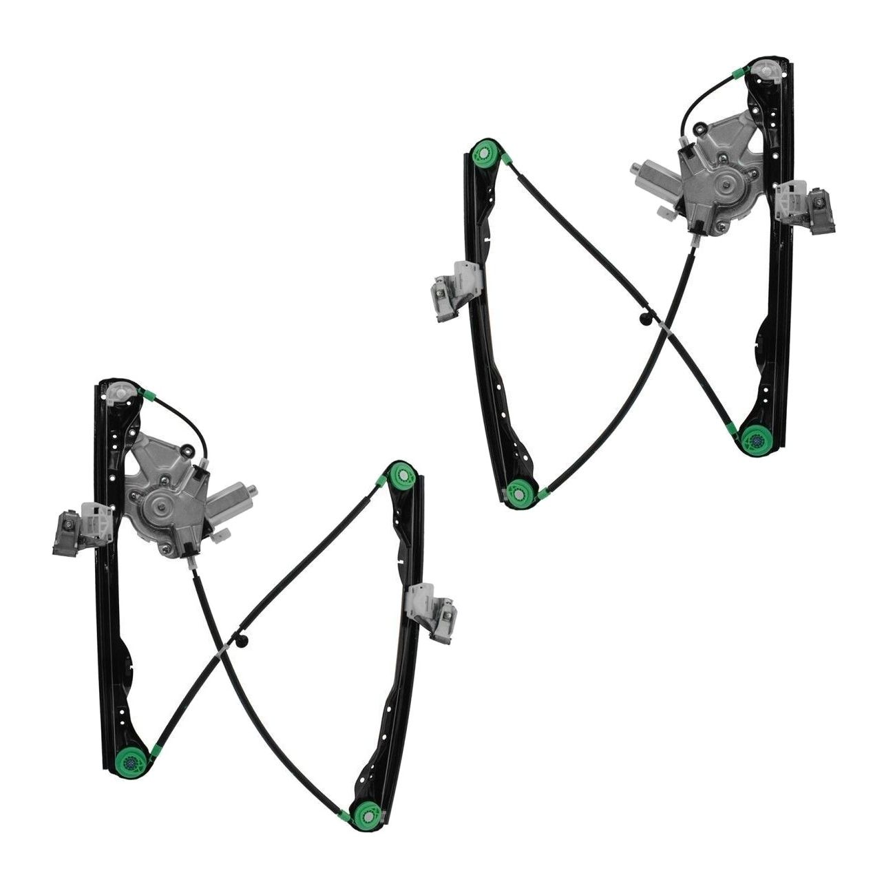 Front Power Window Regulators W/Motors Pair Set For Ford 2000-2007 Focus 4-door